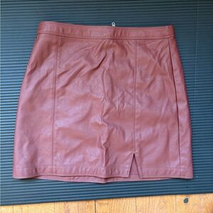 Abercrombie & Fitch Brown Faux Leather Skirt